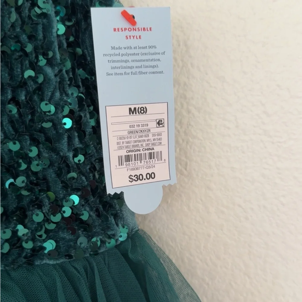 Cat & Jack Teal Sequin Formal Dress - Picture 2 of 5